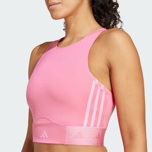 adidas Pink High-Neck Sports Crop Top